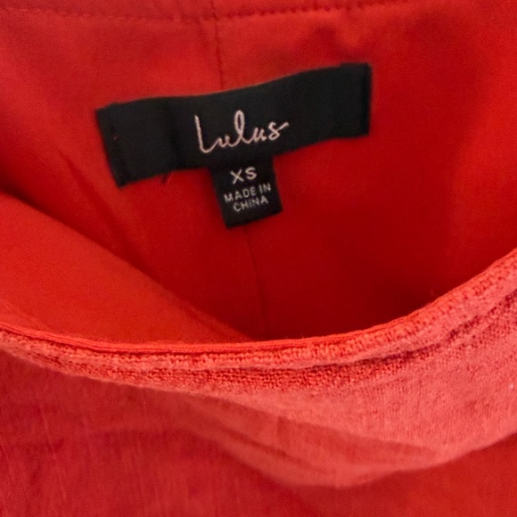 Lulus Effortless Outlook Red Linen Mini Skirt - Size XS - Picture 4 of 8